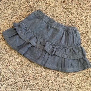 5 for $20-Carter’s Child of Mine Denim skirt w/under short & ruffles. Sz 6-9 mo